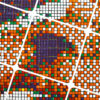 close up of invader rubikcubist exhibition poster from MIMA with the famous l'origine du monde image