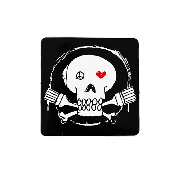 banksy pictures on walls logo square sticker version