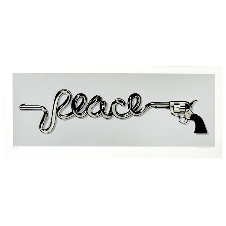 dface peace gun silver ap print