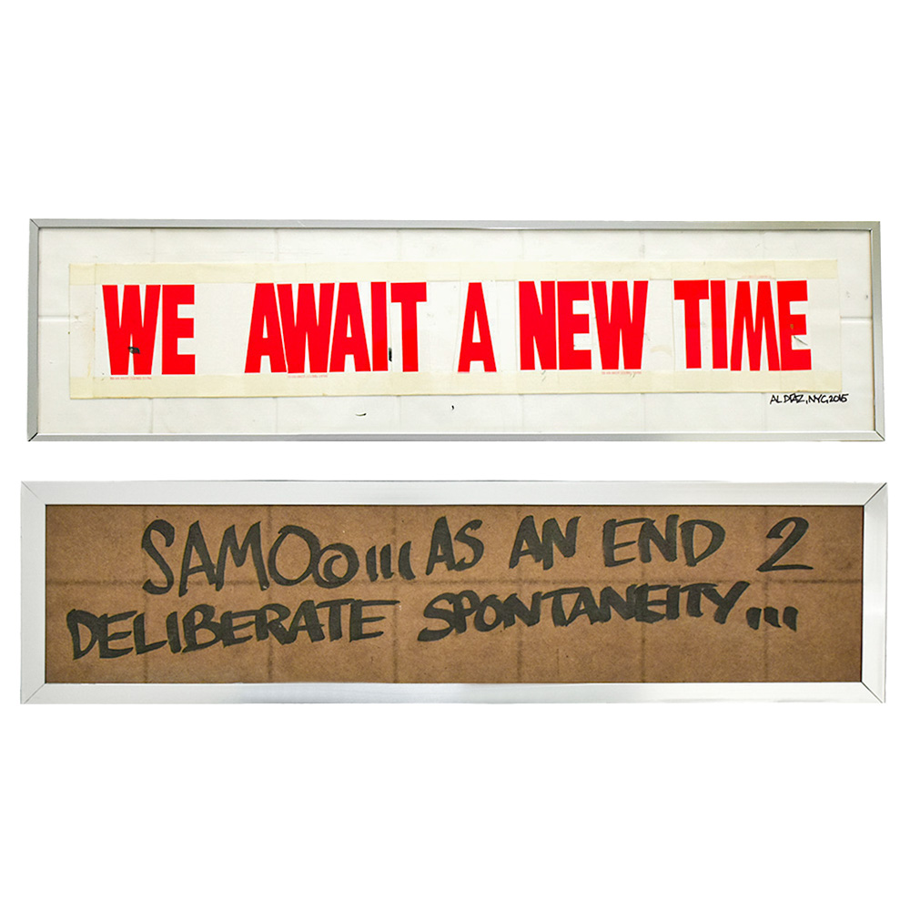 al diaz we await a new time samo as an end to original artwork showing both sides