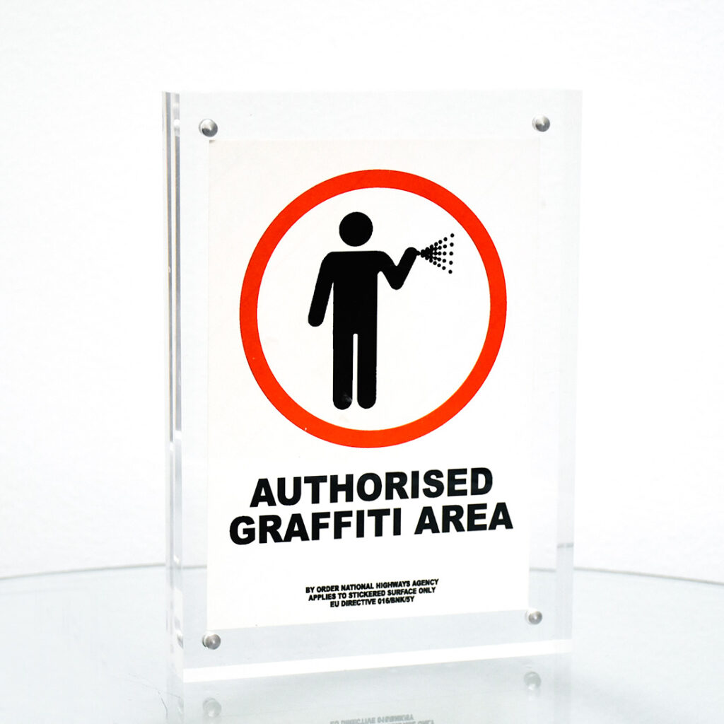 BANKSY Authorised Graffiti Area 016/BNK/5Y Sticker (Framed)