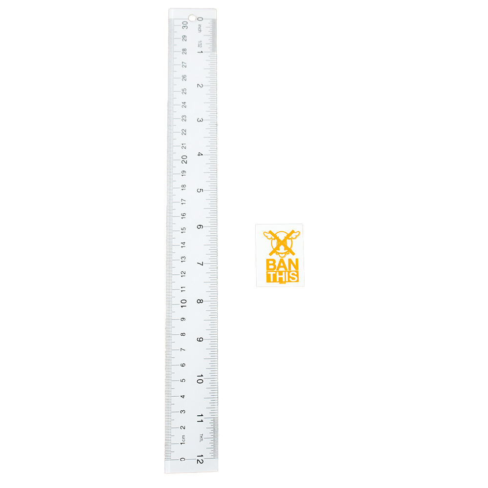 dface ban this sticker yellow next to ruler