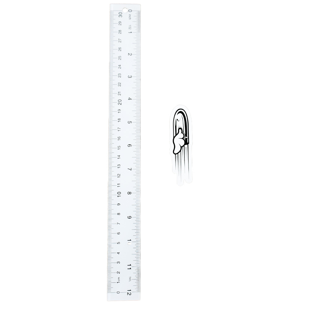dface bullet sticker next to ruler