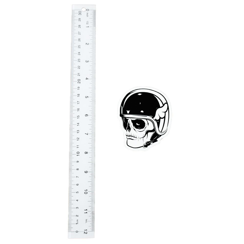 dface cartoon sticker 4 next to ruler