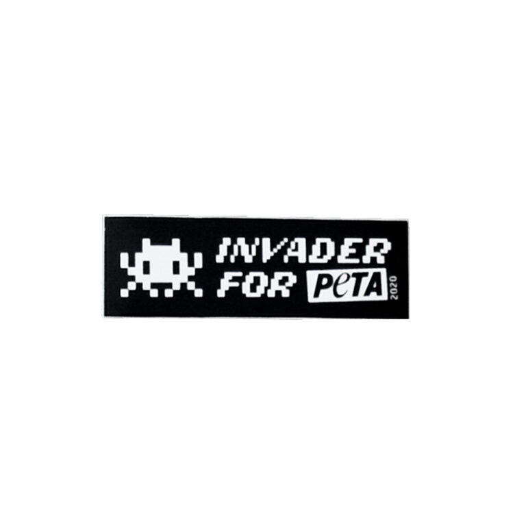 Invader x PETA Invader for Peta Sticker (Framed) • Silverback Gallery