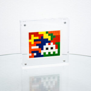Invader Rubik Space Camo Sticker (Framed)