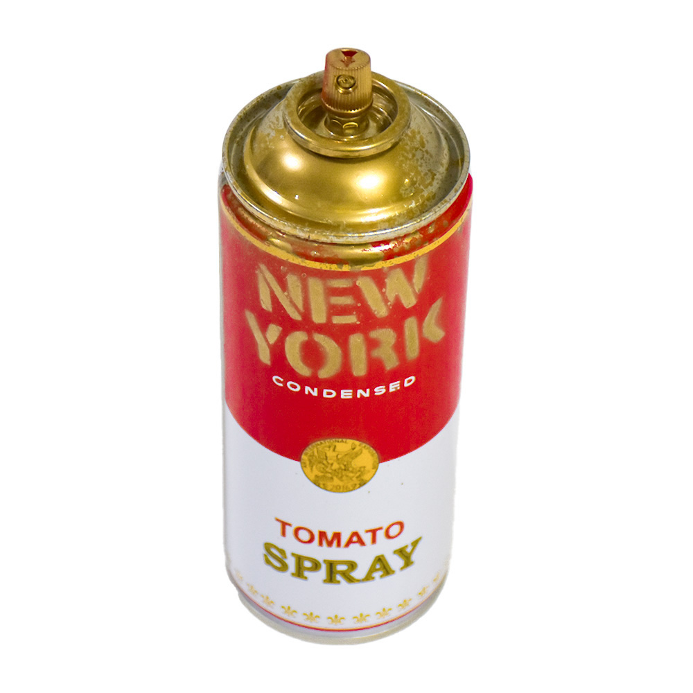 mr brainwash new york spray can gold hand finished from top view