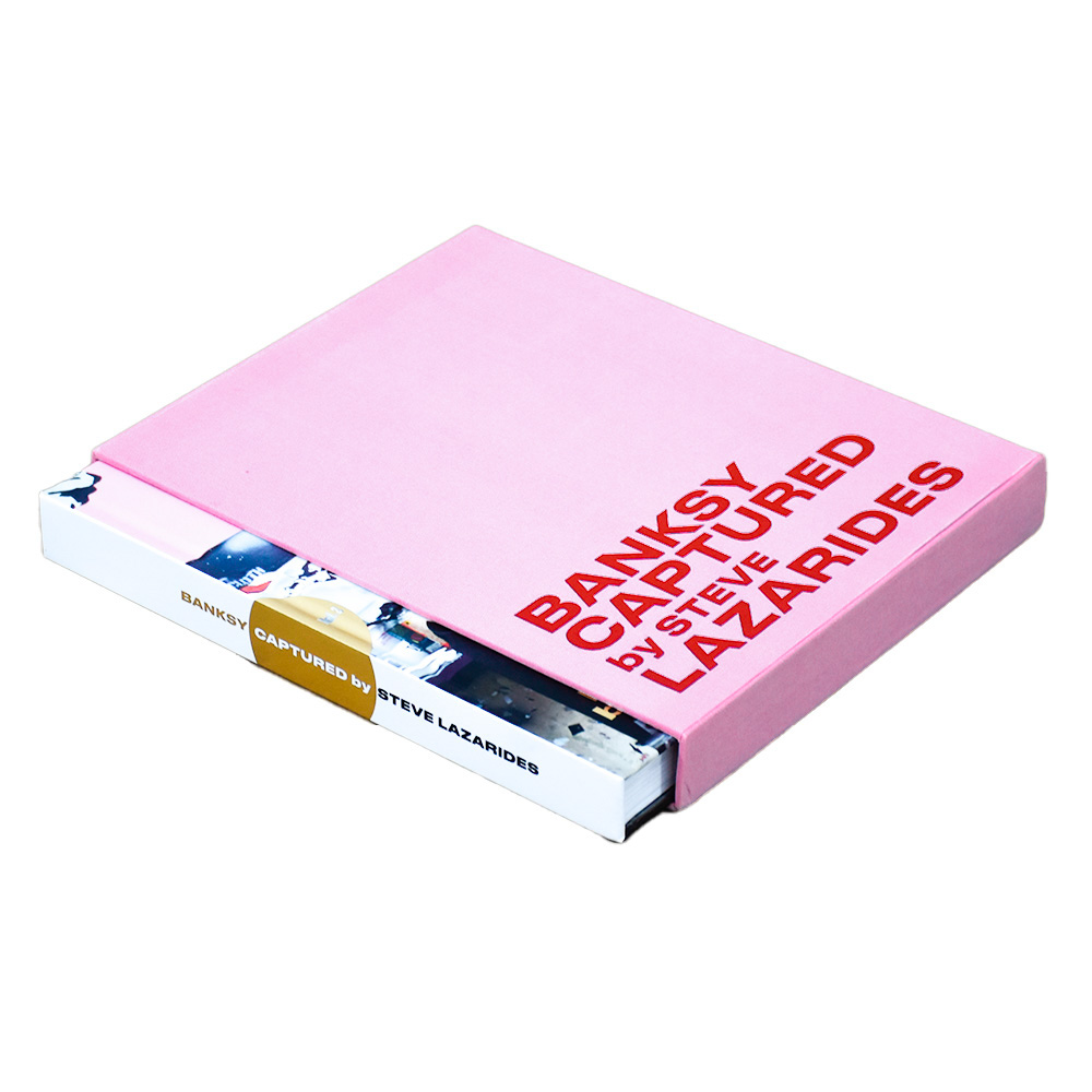 banksy captured by steve lazarides vol 2 pink edition from side view