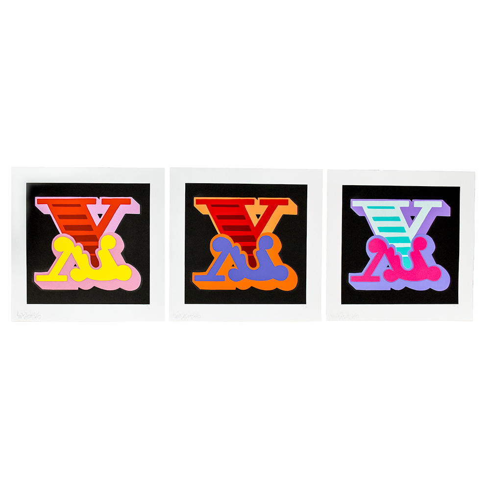 ben eine letter x artist proof set of 3 prints