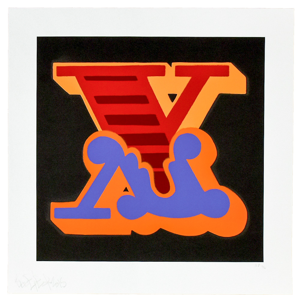 ben eine letter x red and blue artist proof