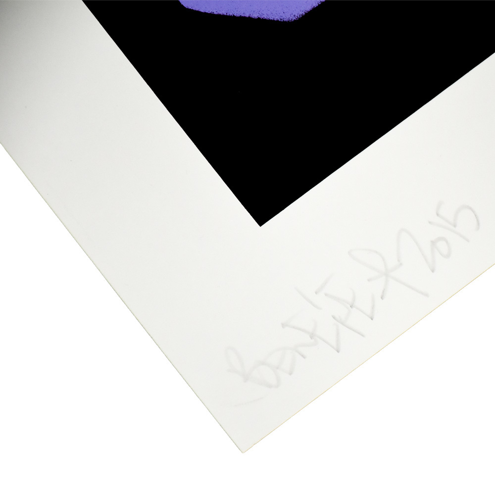 ben eine letter x purple and pink artist proof showing ben eine signature with 2015