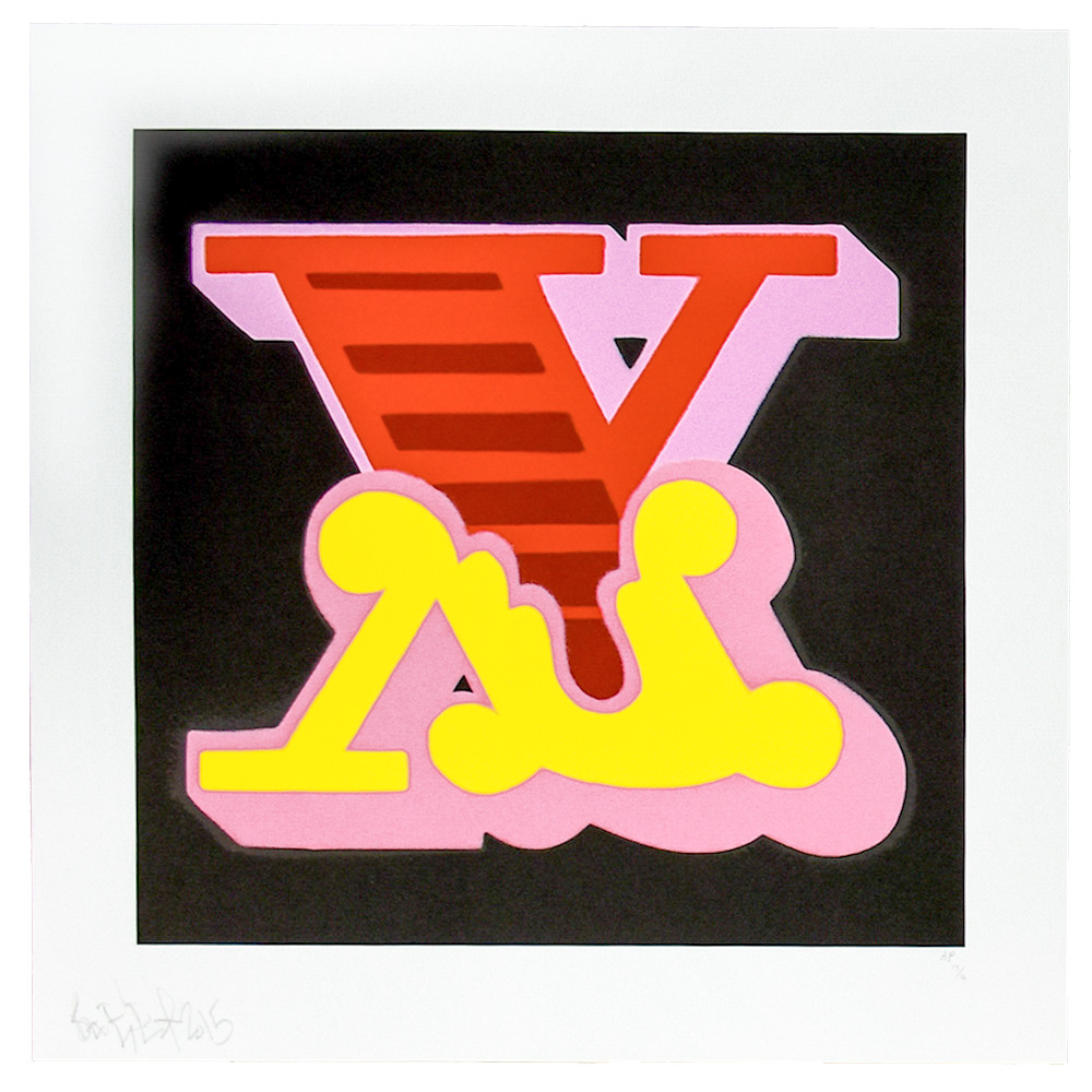 ben eine letter x orange and yellow artist proof