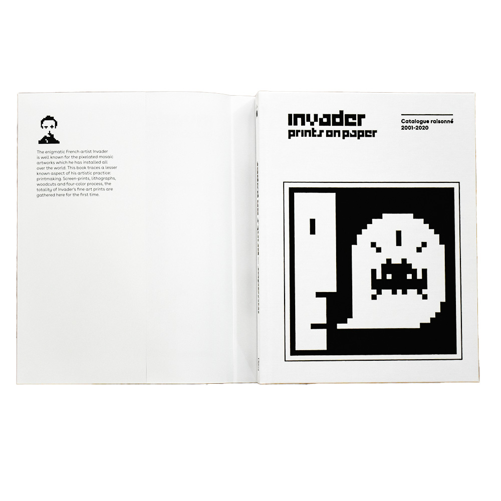 open back of invader prints on paper catalog raisonne book