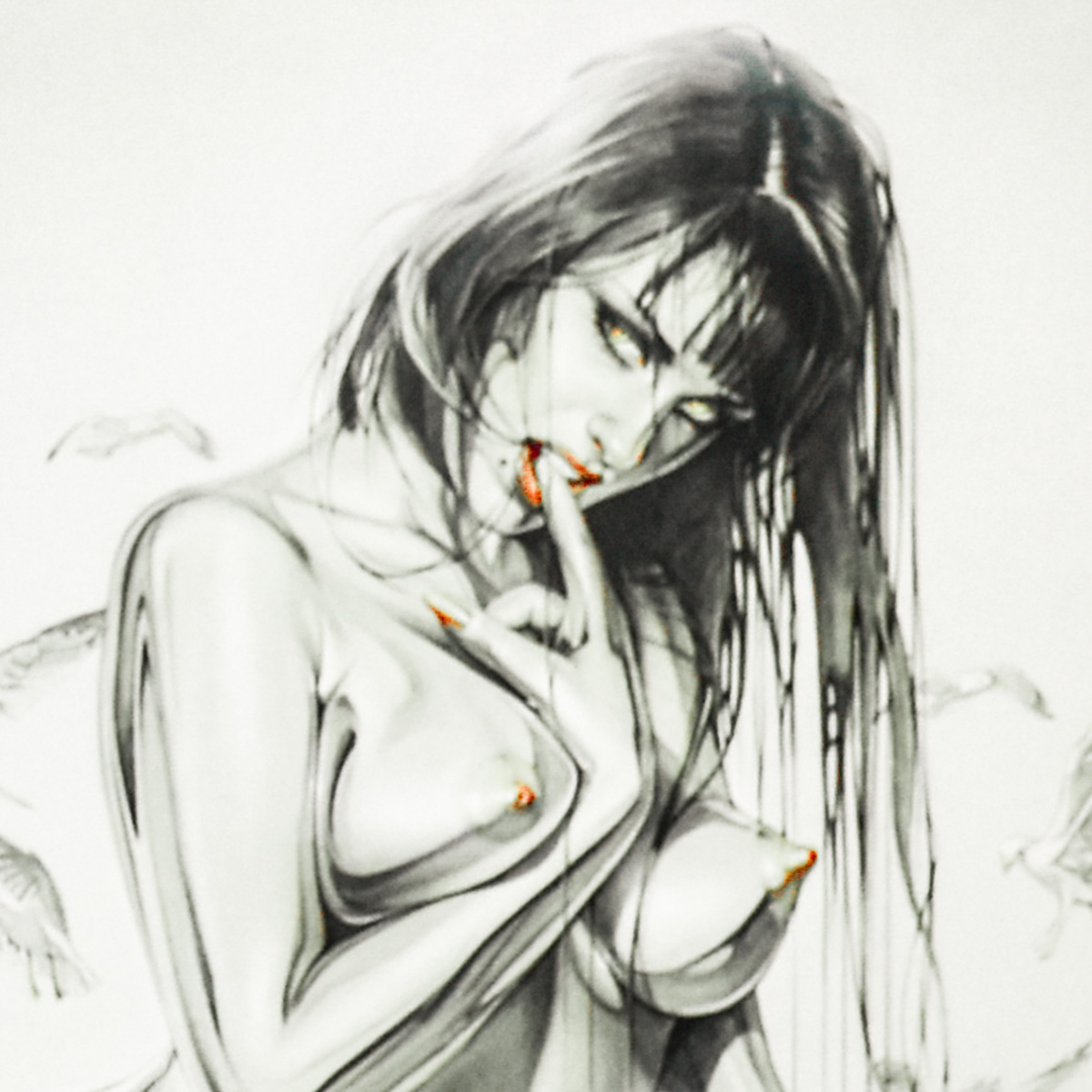 close up of woman in hajime sorayama led 40 artist proof print of woman in water