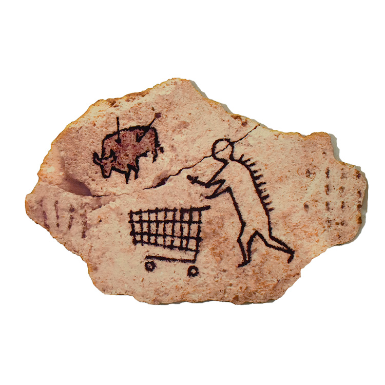 banksy peckham rock front showing hunter with shopping cart