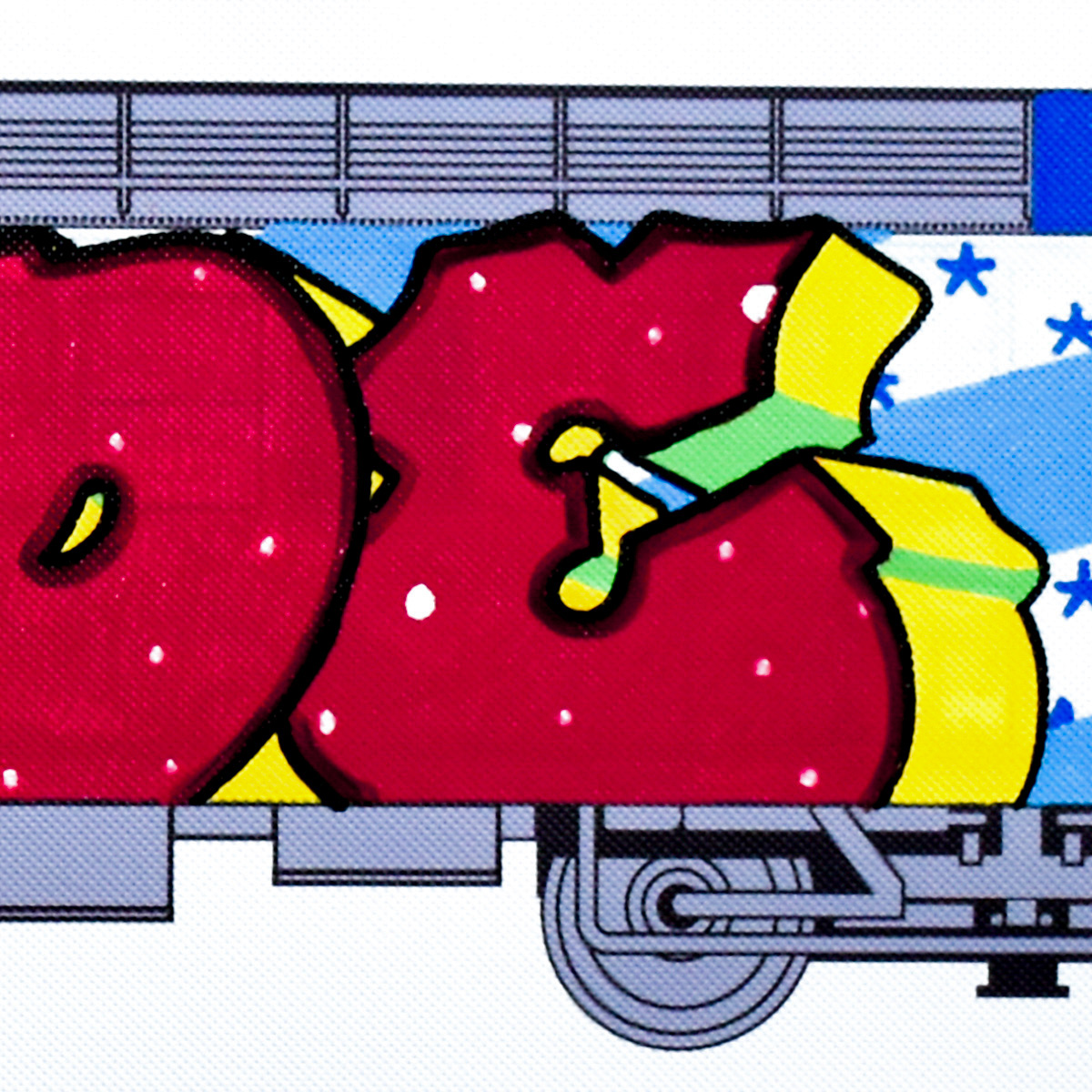 close up of graffiti letters on blade style wars original art