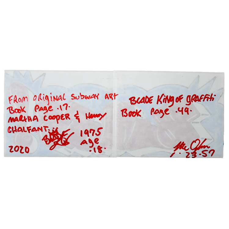 back of blade double sticker subway art with blade steve ogburn signature