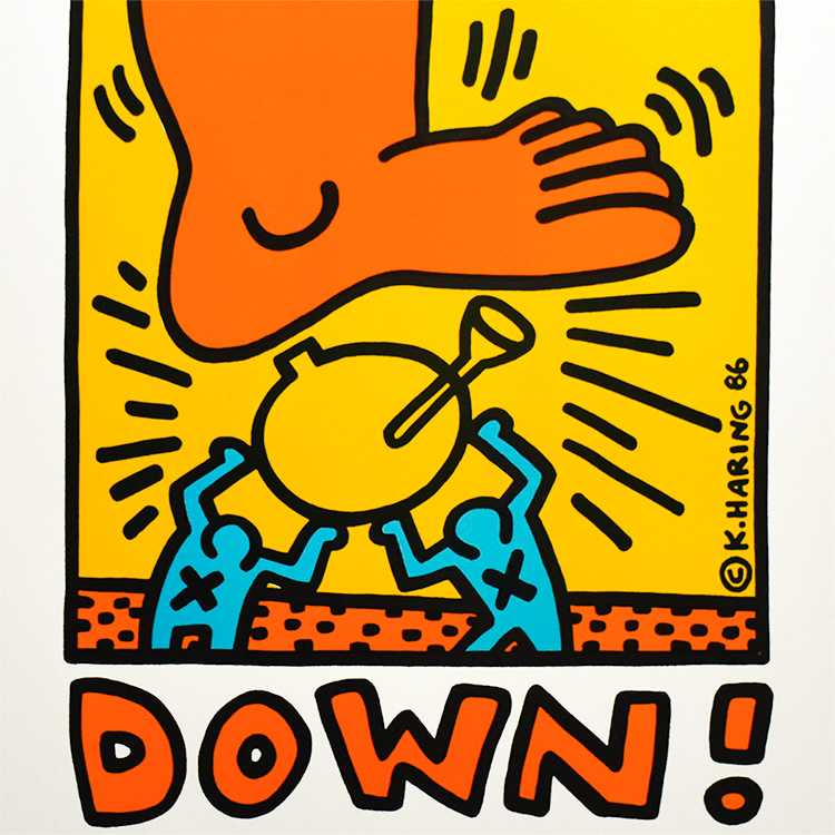 bottom of keith haring crack down poster