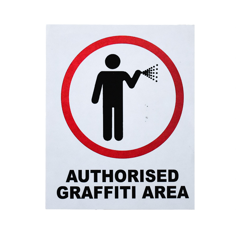 banksy authorised graffiti area sticker